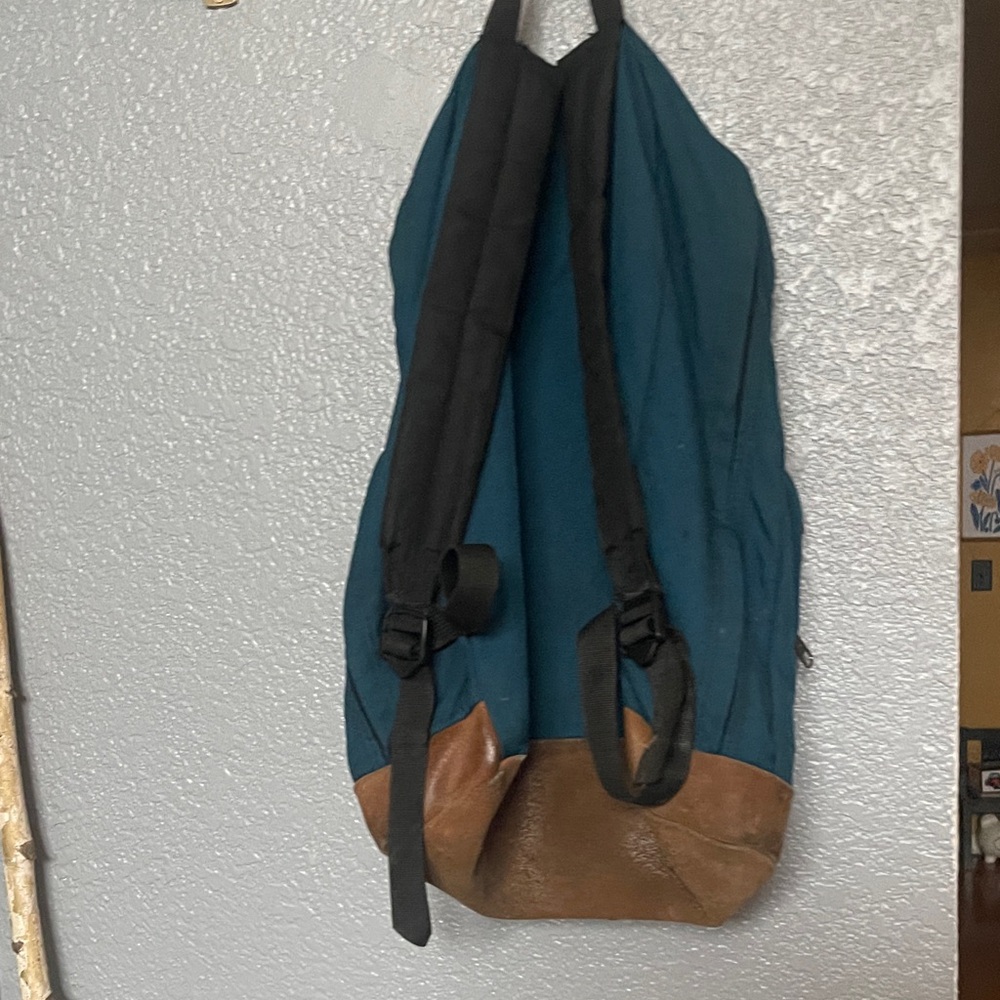 Vintage JanSport Teal and Tan Men's Backpack - Picture 3 of 5